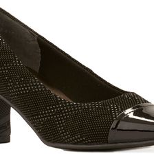 Walking Cradles Race Black Textured Teardrop/Black Patent