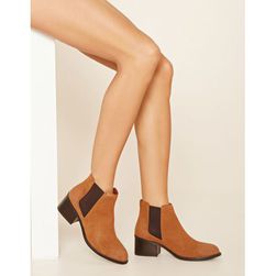 Incaltaminte Femei Forever21 Leather Chelsea Boot Tan