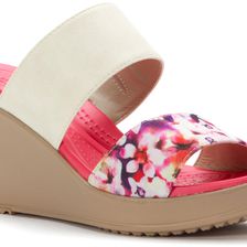 Crocs Leigh II 2-strap Graphic Wedge Stucco/Gold