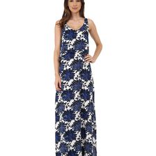 Splendid Mediterranean Blossom Maxi Dress Royal Blue