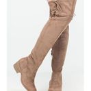 Incaltaminte Femei CheapChic Top Style Laced-up Over-the-knee Boots Taupe