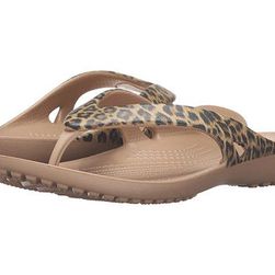 Incaltaminte Femei Crocs Kadee II Leopard Print Flip Gold