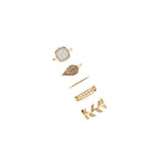 Bijuterii Femei Forever21 Cutout Leaf Ring Set Goldblush