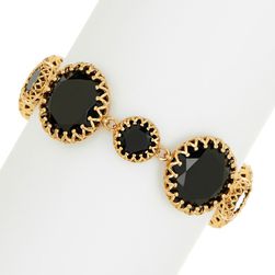 Ralph Lauren Faceted Stone Bracelet GOLD JET