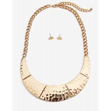 Bijuterii Femei CheapChic Pounded Metal Moon Necklace Met Gold