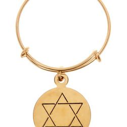 Bijuterii Femei Alex and Ani 14K Gold Filled Star of David Charm Wire Ring RUSSIAN GOLD