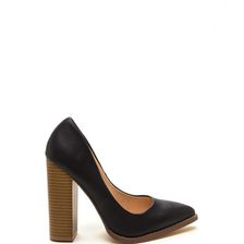 Incaltaminte Femei CheapChic Executive Office Chunky Pointy Toe Heels Black