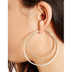 Bijuterii Femei Forever21 Etched Double Hoop Earrings Gold