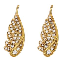Rebecca Minkoff Pave Wing Ear Climbers Earrings Gold Toned/Crystal
