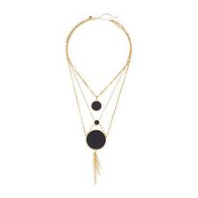 Bijuterii Femei Rebecca Minkoff Leather Inlet Statement Necklace GoldBlack