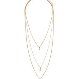 Bijuterii Femei Forever21 Rhinestone Layered Necklace Goldclear