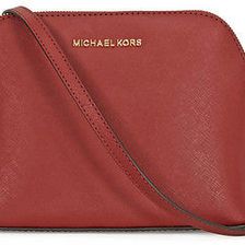 Michael Kors Cindy Large Saffiano Leather Crossbody - Brick N/A