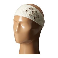 Ralph Lauren Jewel Encrested Waffle Stitch Headband Cream/Clear & Champagne