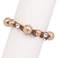 Givenchy Faux Pearl Bracelet BROWN GOLD