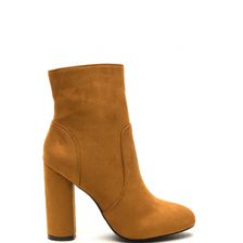 Incaltaminte Femei CheapChic Rodeo Drive Faux Suede Chunky Booties Chestnut