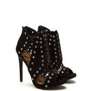 Incaltaminte Femei CheapChic Style Expert Caged Faux Nubuck Heels Black
