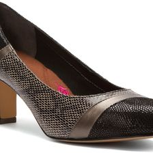 Ros Hommerson Vanessa Black Python Lizard Print/Pewter Metallic