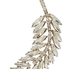 Natasha Accessories Crystal Embellished Feather Pendant Necklace ANTIQUE GOLD-LIGHT COLORADO