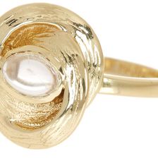 Cole Haan 12K Gold Plated Linked Stone Ring - Size 7 GOLDT