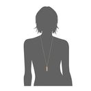Bijuterii Femei Michael Kors Logo Plaque Necklace GoldClear