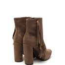Incaltaminte Femei CheapChic Fringe-off Chunky Faux Suede Booties Taupe