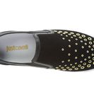 Incaltaminte Femei Just Cavalli Grommet Embellished Sneakers Black Soft and Brushed Leather with Rings