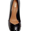 Incaltaminte Femei Clarks Jenness Cloud Peep Toe Pump - Wide Width Available BLACK LEAT