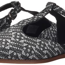 TOMS Jutti T-Strap Black/White Tiles Suede Printed