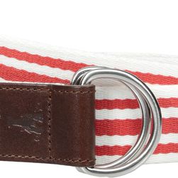 Cole Haan 38mm D-Ring Webbing Pinch Belt Red/White