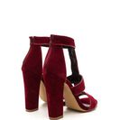 Incaltaminte Femei CheapChic Double Tap Velvet T-strap Caged Heels Wine