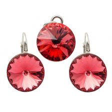 Set Argint 925 cu Swarovski Elements, Padparadscha, 10 mm