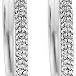 Michael Kors Silver-tone Pave Hoop Earrings MKJ4934040 N/A