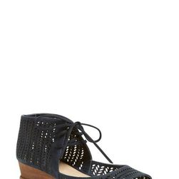 Incaltaminte Femei Vince Camuto Remme Cutout Lace-Up Wedge Sandal Women NAVY LEATHER