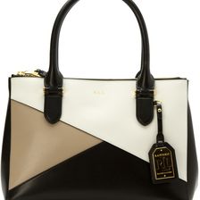 Ralph Lauren Newbury Neo Block Double Zip Shopper Black/Vanilla/Porcini
