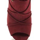 Incaltaminte Femei CheapChic Easy Strut Lace-up Faux Suede Booties Burgundy