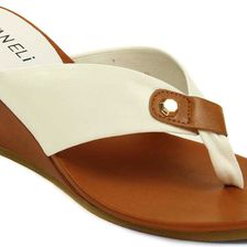 Vaneli Dereka White Nappa/Camel