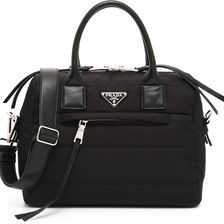 Prada Bomber Nylon Bowling Bag NERO