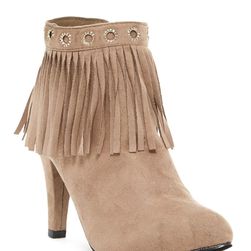 Incaltaminte Femei Bucco Elspeth Faux Fur Lined Heeled Bootie Taupe
