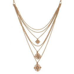 Bijuterii Femei Forever21 Layered Filigree Charm Necklace Antique gold