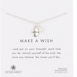 Dogeared Patience Word Sterling Silver Pebble & 2mm Freshwater Cultured Pearl Charm Bracelet SILVER