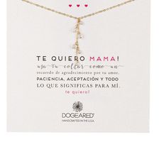 Dogeared 14K Gold Plated Sterling Silver Te Quiero Mama Cluster Rock Y-Necklace GOLD