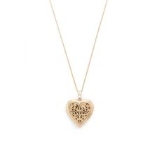 Bijuterii Femei Forever21 Etched Heart Locket Necklace Gold