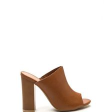 Incaltaminte Femei CheapChic New Bestie Faux Leather Mule Heels Tan