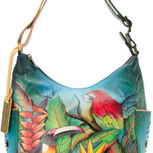 Anuschka Handbags Large Hobo with Side Pockets Tropical Bliss