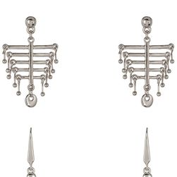 Steve Madden Cone, Circle, & Bar Earrings Set SILVER