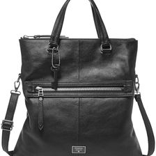 Fossil Dawson Leather Foldover Tote BLACK