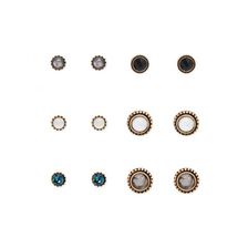 Bijuterii Femei Forever21 Faux Stone Stud Set Antique goldblack