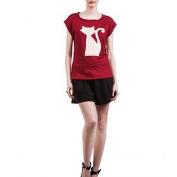 Tricou femei, marsala, Classic Cat Top, Amelie Suri