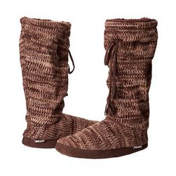 Incaltaminte Femei MUK LUKS Tall Grommet Tie Boot 3 Color Marl Chocolate Chip