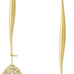 Cole Haan 12K Gold Plated Pave Teardrop Pin Earrings GOLDT